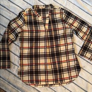 Plaid Long Sleeve Blouse